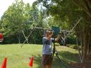 Marc, N2UO, checking out the satellite antennas